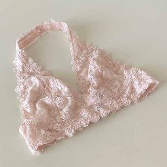 Free People Galloon Lace Halter Bralette Pink - Picture 2 of 16